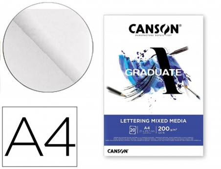 BLOCO DE DESENHO MULTI TECNICAS CANSON GRADUATE LETTERING MI