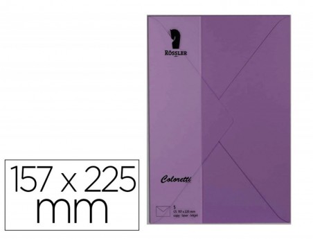 ENVELOPE ROSSLER COLORETTI C5 COR LILAS 157X225 MM PACK DE 5