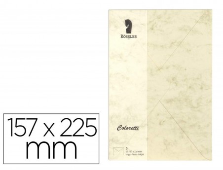 ENVELOPE ROSSLER COLORETTI C5 COR MARMORE CREME 157X225 MM P