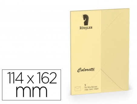 ENVELOPE ROSSLER COLORETTI C6 COR AREIA 114X162 MM PACK DE 5