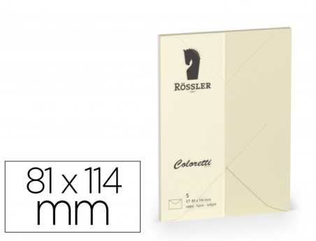 ENVELOPE ROSSLER COLORETTI C7 COR CREME 81X114 MM PACK DE 5