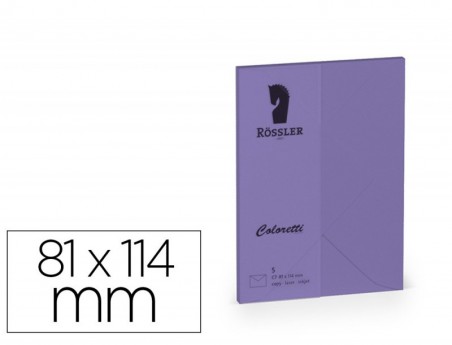 ENVELOPE ROSSLER COLORETTI C7 COR LILAS 81X114 MM PACK DE 5