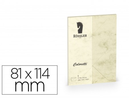 ENVELOPE ROSSLER COLORETTI C7 COR MARMORE CREME 81X114 MM PA