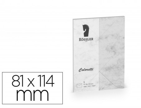 ENVELOPE ROSSLER COLORETTI C7 COR MARMORE CINZA 81X114 MM PA