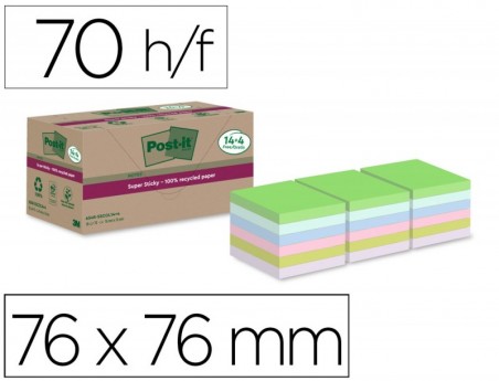 BLOCO DE NOTAS ADESIVAS POST-IT SUPER STICKY 76X76 MM COM 70