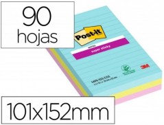 BLOCO DE NOTAS ADESIVAS POST-IT SUPER STICKY COSMIC PAUTADO
