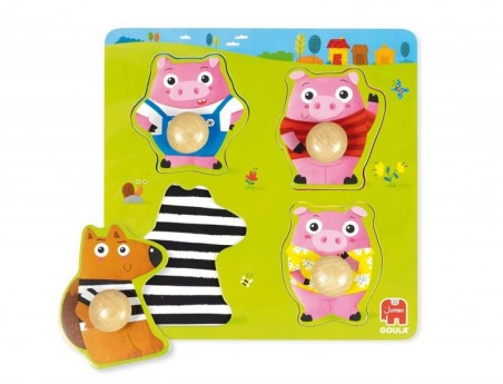 PUZZLE GOULA MADEIRA 4 PECAS OS 3 PORQUINHOS