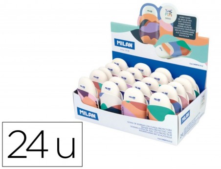BORRACHA MILAN THE FUN OVALADA COM CAPA CAIXA DE 24 UNIDADES