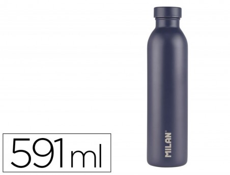 GARRAFA MILAN ACO INOXIDAVEL TERMO COR AZUL MARINHO 591 ML