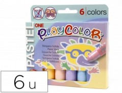 GUACHE SOLIDO EM BARRA PLAYCOLOR PASTEL ONE CAIXA DE 6 UNIDA