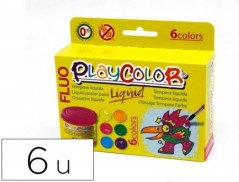 GUACHE LIQUIDO PLAYCOLOR LIQUID FLUO 40 ML CAIXA 6 UNIDADES