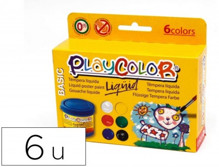 GUACHE LIQUIDO PLAYCOLOR LIQUID BASIC 40 ML CAIXA DE 6 UNIDA