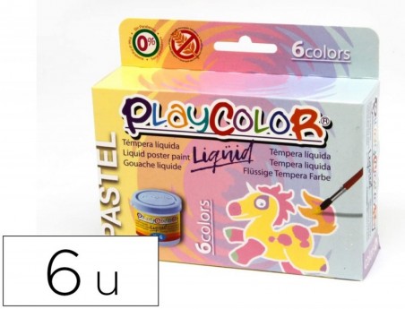 GUACHE LIQUIDO PLAYCOLOR LIQUID PASTEL 40 ML CAIXA DE 6 UNID