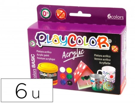 PINTURA ACRILICA PLAYCOLOR ACRYLIC BASIC 40 ML CAIXA DE 6 UN