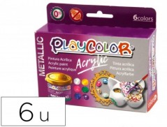 PINTURA ACRILICA PLAYCOLOR ACRYLIC METALLIC 40 ML CAIXA DE 6