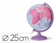 GLOBO TERRESTRE NOVA RICO COM LUZ BASE E MERIDIANO COR ROXO