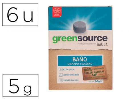 LIMPIADOR DE BAÑOS BUNZL GREENSOURCE ECOLOGICO PASTILLA DE 5
