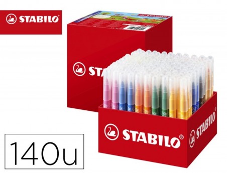 MARCADOR STABILO POWER MAX SCHOOL PACK DE 140 UNIDADES 16 CO
