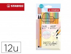 MARCADOR STABILO PONTA DE FIBRA POINT 88 + PEN 68 PASTEL LOV