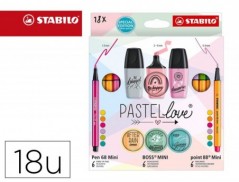 CONJUNTO STABILO PASTEL LOVE MINI WORLD PEN 68 / POINT 88 /
