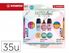 CONJUNTO STABILO PASTEL LOVE MINI WORLD PEN 68 / POINT 88 /