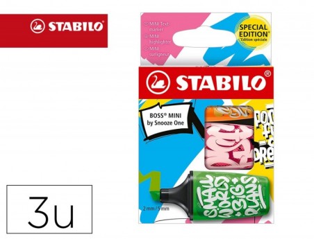 MARCADOR FLUORESCENTE STABILO BOSS MINI BY SNOOZE ONE ESTOJO