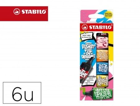 MARCADOR FLUORESCENTE STABILO BOSS MINI BY SNOOZE ONE ESTOJO