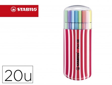 MARCADOR STABILO PONTA DE FIBRA PEN 68 ZEBRUI CEREJA ESTOJO