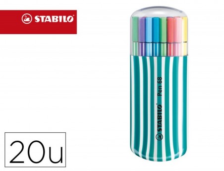 MARCADOR STABILO PONTA DE FIBRA PEN 68 ZEBRUI TURQUESA ESTOJ