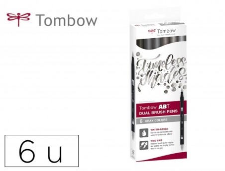 MARCADOR TOMBOW DUAL BRUSH PONTA DUPLA PINCEL ESCALA DE CINZ