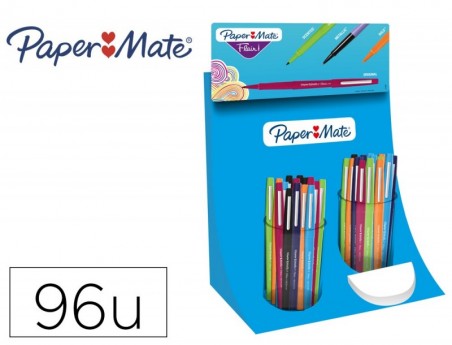 MARCADOR PAPER MATE FLAIR PONTA DE FIBRA EXPOSITOR DE 96 UNI