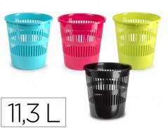 12un CESTO DE PAPEIS PLASTICO PLASTIFORTE REDONDO CORES SORT