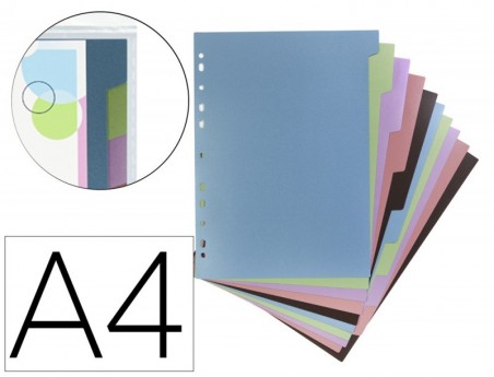 SEPARADOR CARCHIVO POLIPROPILENO CONJUNTO DE 10 PESTANAS COR