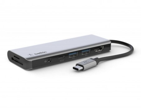 ADAPTADOR BELKIN AVC009BTSGY HUB USB-C 7 EM 1 SD MICRO SD AU
