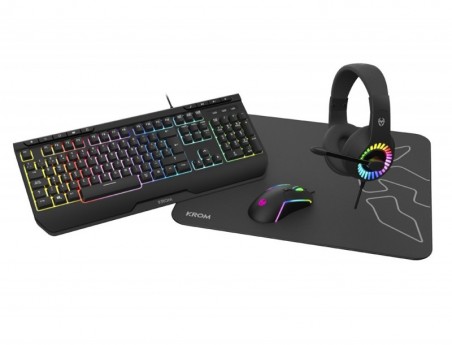CONJUNTO GAMING KROM KENYA 4 EM 1 RGB AURICULARES / TECLADO