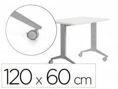 MESA ROCADA 2000FD04 COM TAMPO REBATIVEL COR ALUMINIO/BRANCO