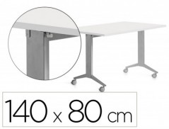 MESA ROCADA 2001FD04 COM TAMPO REBATIVEL COR ALUMINIO/BRANCO
