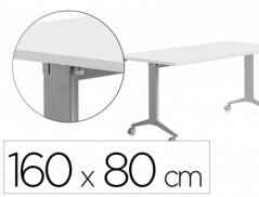 MESA ROCADA 2002FD04 COM TAMPO REBATIVEL COR ALUMINIO/BRANCO