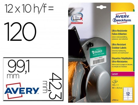 ETIQUETA ADESIVA AVERY POLITILENO BRANCO PERMANENTE PARA LAS