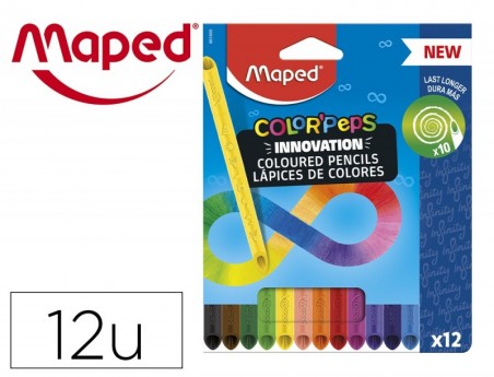 LAPIS DE COR MAPED COLOR PEPS INFINITY CAIXA DE 12 CORES SOR