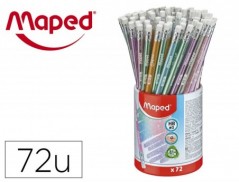 LAPIS DE GRAFITE MAPED PLASTICO GLITTER DECO HB COM BORRACHA