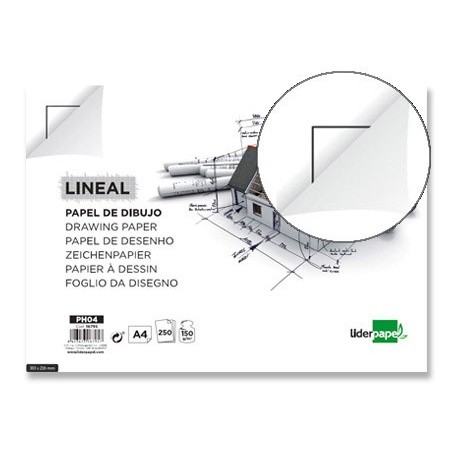 250un PAPEL DE DESENHO LIDERPAPEL 210X297MM 150G/M2 COM CAIX