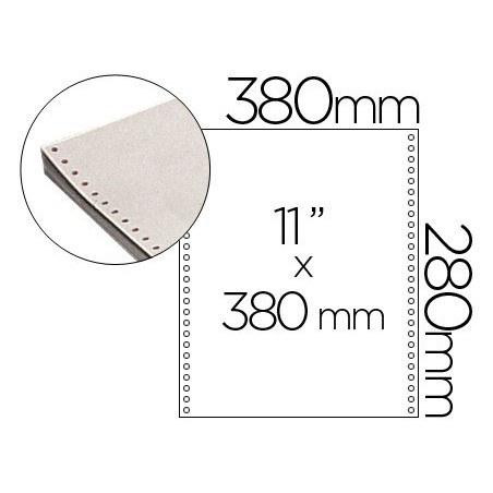 PAPEL CONTINUO, 380 MMX11'', BRANCO COM 2500 FOLHAS, 1 VIA