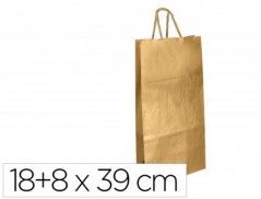 25un SACO PARA PRESENTE BASIKA PARA GARRAFA OURO 18+8X39 CM