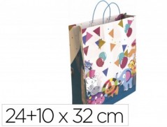 25un SACO PARA PRESENTE BASIKA TA2304 S GARRAFA 24+10X32 CM