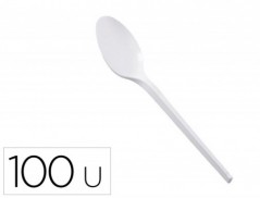 COLHER DE PLASTICO BRANCO REUTILIZAVEL PACK DE 100 UNIDADES