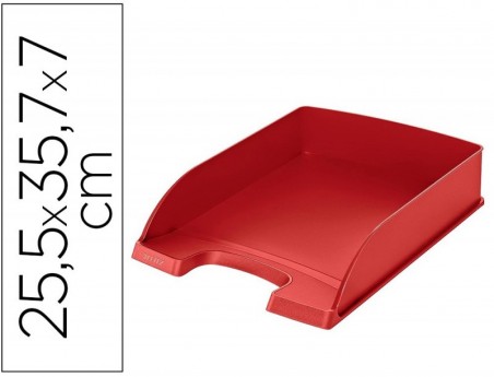 BANDEJA DE SECRETARIA PLASTICO LEITZ RECYCLE VERMELHO 255X35