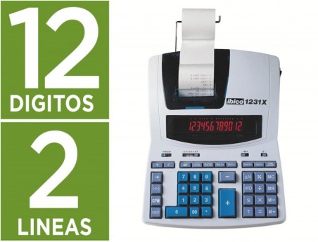 CALCULADORA IBICO 1231X IMPRESSORA ECRA LCD PAPEL 57 MM 12 D