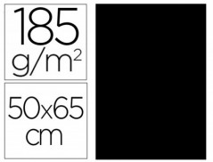 25un CARTOLINA 500 X 650 MM, 185 GRS, GUARRO, PRETO