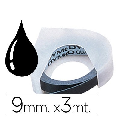 10un FITA DYMO 3D 9MM X 3MT PRETA